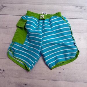 i play. Blue and Green Kids Swim Trunks